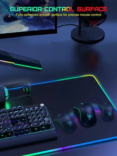 Miniatura 5 de TopMade Alfombrilla de Mouse de Carga Inalámbrica, Alfombrilla de Mouse para Juegos RGB, Alfombrilla de Escritorio para Oficina en Casa, 31.5" x RGB