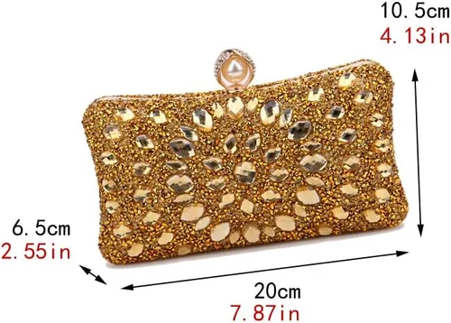 Miniatura 2 de Pifelife Bolsos de noche multicolor del embrague de la noche de las mujeres del Rhinestone del diamante, bolso multi de las señoras del embrague