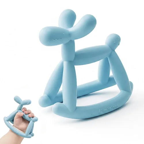 Miniatura 18 de Mordedor de Bebé Miraloop de Cristal en Gelatina – Juguete de Alivio de Dentición Jellydog para Bebés de 3-6 Meses, Mordedor de Mano de Silicona