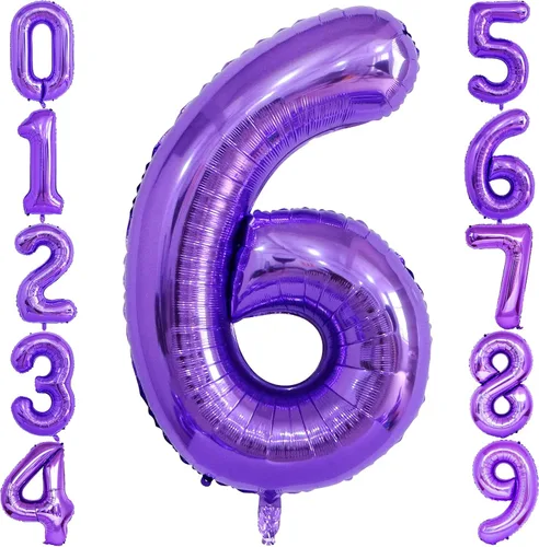 Miniatura 6 de Globo morado de 40 pulgadas con el número 8, globos de helio de Mylar de gran tamaño para fiesta de cumpleaños, boda, aniversario, despedida