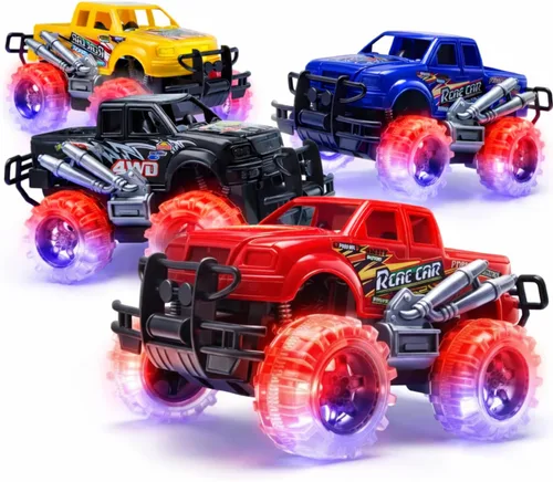 Miniatura 8 de ArtCreativity Camiones monstruo iluminados para niños y niñas, juego de 4 camiones de juguete, camiones monstruo para niños de 3, 4, 5, 6, 7, 8