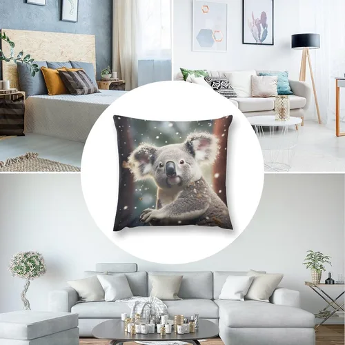 Miniatura 5 de Fundas de almohada cuadradas de 12 x 12 pulgadas, Koala, Navidad, nieve, invierno, animales, sofá, fundas de cojín Koala australianas
