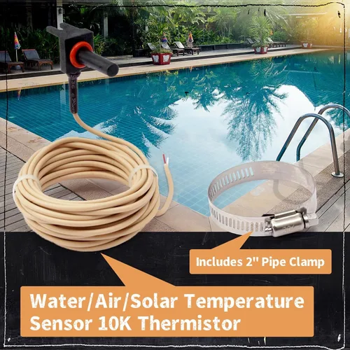 Miniatura 3 de GLX-PC-12-KIT - Sensor de temperatura de piscina de repuesto para generadores de cloro salino Hayward, sensor de temperatura de agua de 10 K, aire