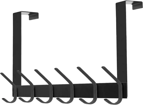 DOKU Gancho sobre la puerta, soporte resistente para colgar sobre la puerta para abrigos, batas, sombreros, ropa y toallas, organizador de baño con