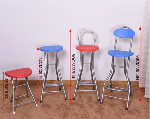 Miniatura 8 de Taburete de bar plegable de 28 pulgadas con respaldo, taburete plegable portátil Counter Height Foldable Stool,Tall Bar Stools for Outdoor Camping
