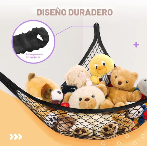 Miniatura 5 de Lazebox Hamaca de red para animales de peluche para juguetes de peluche, hamaca de animales de peluche de esquina para decoración de habitación