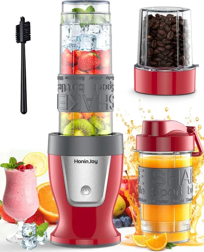 Miniatura 9 de Licuadora de batidos, licuadora personal de 650 W para batidos y licuados con taza molinillo y 2 tazas portátiles sin BPA (20 onzas + 14 onzas)