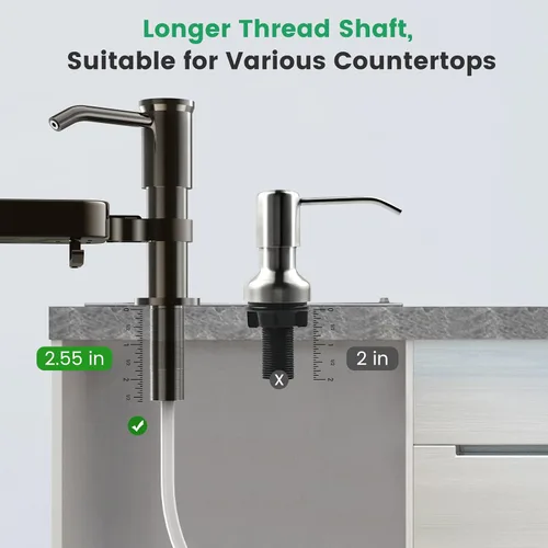 Miniatura 3 de Dispensador de jabón para fregadero de cocina, bomba dispensadora de jabón de aleación de aluminio con soporte, kit de tubo de extensión de 40