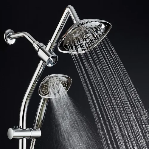 Miniatura 2 de Hotel Spa - Combo de lluvia de 7 pulgadas con barra deslizante, cabezales de ducha de 48 ajustes, manguera de acero inoxidable de 5 pies, acabado