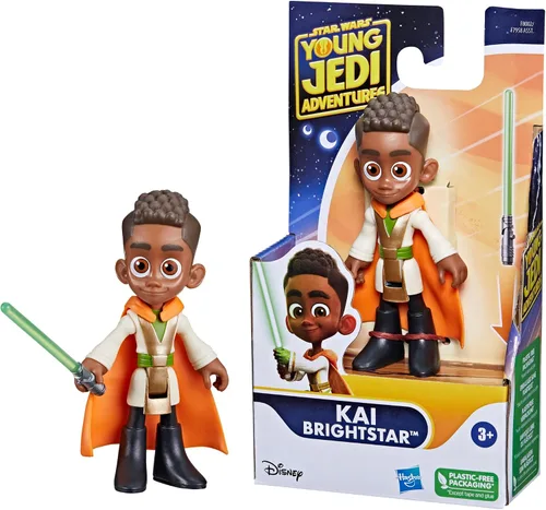 Miniatura 10 de Star Wars: Young Jedi Adventures Kai Brightstar Figura de acción, juguetes a escala de 4 pulgadas, juguetes preescolares para niños y niñas de 3 años