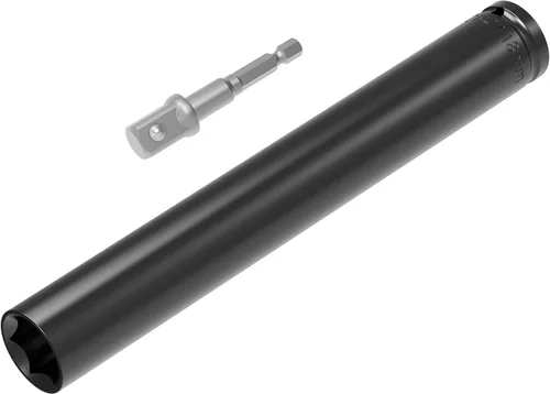 Miniatura 10 de Juego de Accesorios para Llave de Impacto de 1/2 Pulgada, 19mm (3/4 Pulgada) de Profundidad, 6 Puntos, 6 Pulgadas de Largo y Adaptador de Eje