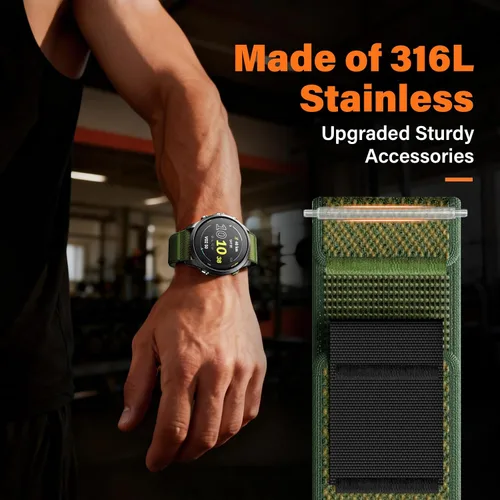 Miniatura 4 de ANCOOL Correa de nylon para reloj Compatible con Garmin Vivoactive 5/6/3/Forerunner 245/165/55, Correa de reloj de liberación rápida de 20mm