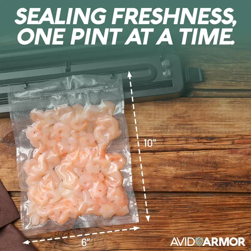 Miniatura 5 de Avid Armor Bolsas selladoras al vacío de 200 pintas, tamaño de 6 x 10 pulgadas, para guardar alimentos, selladores de aspiradora de comidas, sin