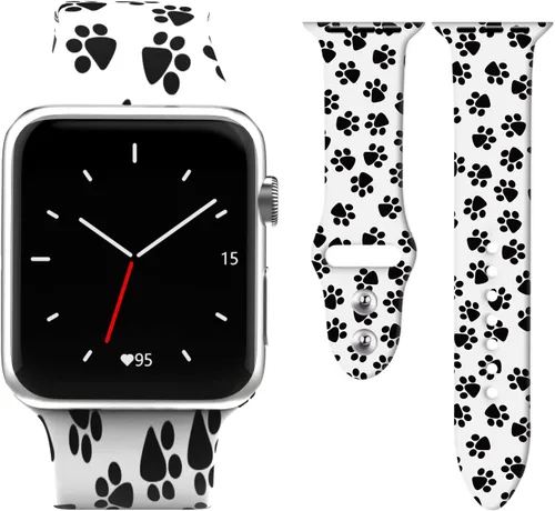 Miniatura 11 de Correas de silicona con estampado animal compatible con Apple Watch de 1.496 in 1.575 in 1.614 in 1.654 in 1.732 in 1.772 in 1.929 in para iWatch