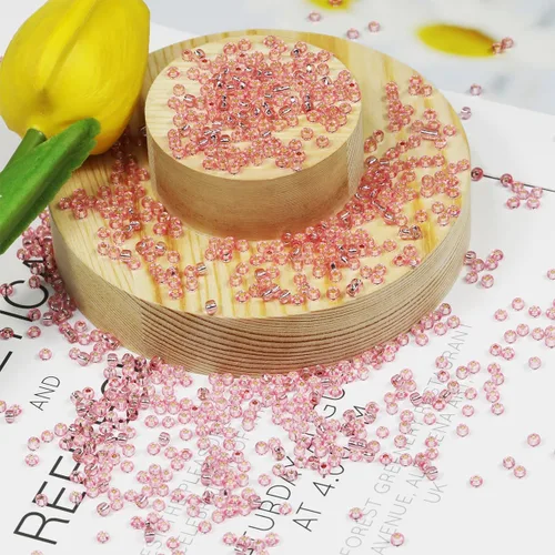 Miniatura 102 de Cuentas de semillas doradas transparentes de 4 mm al por mayor para hacer joyas, 110 gramos, aproximadamente 1600 piezas, cuentas de vidrio 6/0
