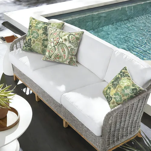 Miniatura 882 de Juego de 2 almohadas para exteriores de 16 x 16 pulgadas, repelentes al agua con interiores, para muebles de patio, hogar, jardín, geometría bohemia