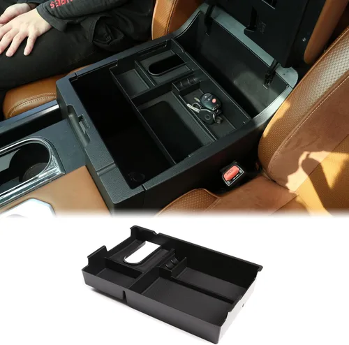 Caja de almacenamiento para reposabrazos de automóvil, compatible con Toyota Tundra 2007-2021/Sequoia 2008-2020, bandeja organizadora de consola