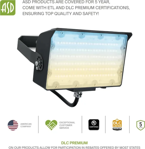 Miniatura 9 de ASD Reflector LED para exteriores con fotocélula del atardecer al amanecer, hasta 9421 lm, 15W/30W/60W seleccionable, 120-277V, 3000K/4000K/5000K