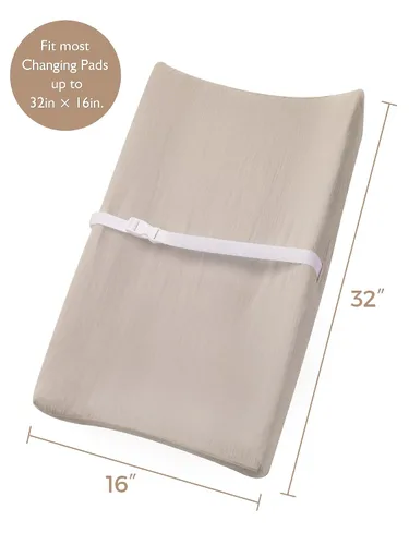 Miniatura 2 de Juego de 2 fundas para cambiador para bebé niño y niña, fundas de muselina para cambiador con estilo bohemio, ropa de cama neutra para guardería