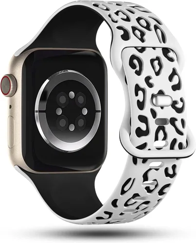 Miniatura 3 de CreateGreat Correas de leopardo grabadas compatibles con Apple Watch Band de 1.575 in 1.614 in 1.496 in 1.654 in 1.732 in 1.772 in 1.811 in 1.929 in