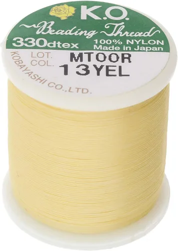 Miniatura 19 de Hilo de nailon para cuentas KO, color blanco, japonés encerado al 100%, 330TEX, resistente a enredos, carrete de 50 m / 55 yardas, para proyectos
