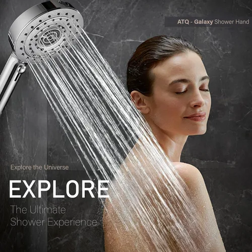Miniatura 8 de Filtered Shower Head 7 Spray Mode High Pressure Shower Head with Handheld Water Softener Filters Beads,79" Long Hose,Built-in Power Wash Mode