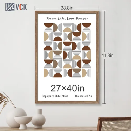 Miniatura 366 de VCK Marcos para póster de madera maciza de 22.375 x 34 pulgadas, marco de fotos A1 negro con montaje en pared, paquete de 3