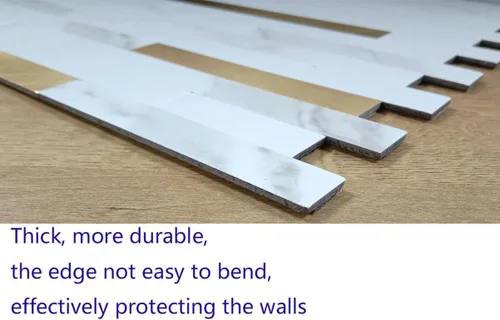 Miniatura 3 de XUANINY Protector contra salpicaduras para cocina y baño, azulejos autoadhesivos de PVC de grano de piedra, adhesivo de pared 3D de metro (10 hojas)