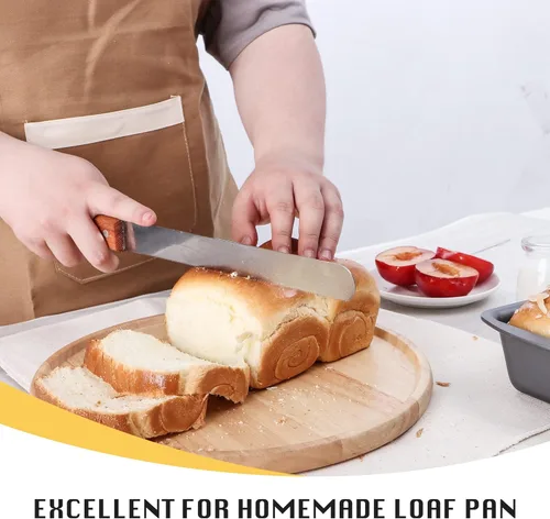 Miniatura 3 de HONGBAKE Paquete de 6 Moldes para Pan de 1 Libra, 8.5 x 4.5 Pulgadas Moldes para Hornear Pan, Molde Antiadherente para Pastel de Carne con Agarres