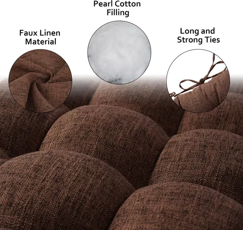 Miniatura 3 de ELFJOY Cojín para silla de descanso, lino sintético, gravedad cero, cojín de banco largo acolchado grueso para sillón reclinable, tumbona, banco