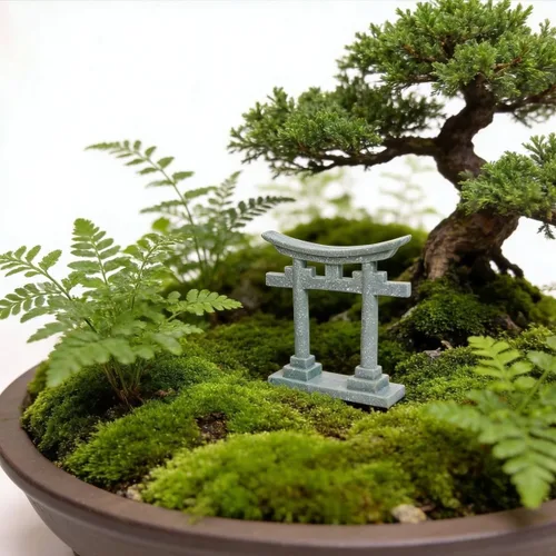 Miniatura 7 de livelyfish Decoración de pecera de puerta sintoísta japonesa Torii, estatua asiática de acuario, estatua asiática, santuario de Japón, puente