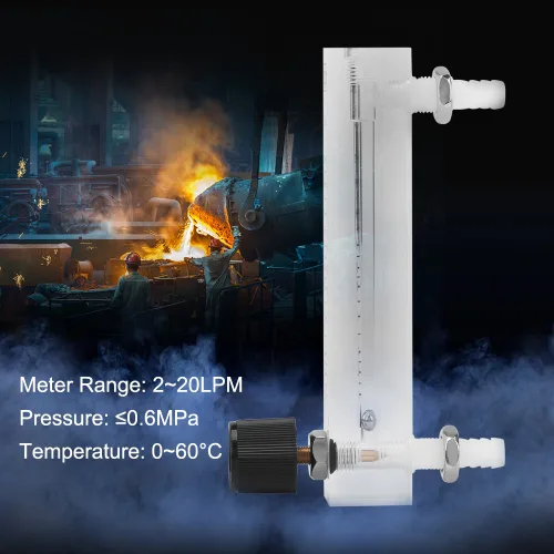 Miniatura 7 de Caudalímetro de gas de aire acrílico 2-20LPM con válvula de control para medir gas de control