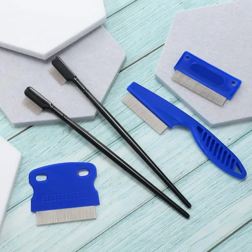 Miniatura 5 de 5 Piezas Peines para Ojos de Perro Removedores de Manchas de Lágrimas Peines de Aseo para Mascotas para Perros Pequeños Removiendo Suavemente Azul