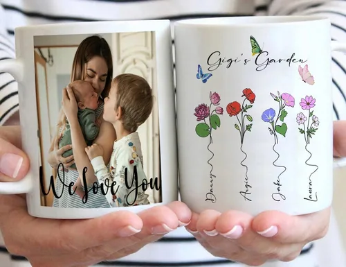 Miniatura 6 de Taza personalizada con oso para mamá, regalo personalizado para Día de la Madre o cumpleaños, de parte de hija o hijo, incluye hasta 9 nombres, taza