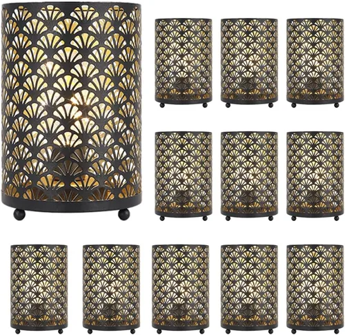 Miniatura 8 de TRIROCKS Juego de 2 lámparas de mesa con pilas de 19 cm de alto, lámparas inalámbricas decorativas con foco LED para hogar, sala de estar, bodas