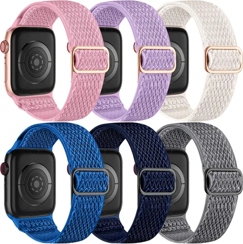 Miniatura 8 de Lerobo 6 Pack de Correas Trenzadas Compatibles con Apple Watch de 1.73, 1.77, 1.65, 1.93, 1.81, 1.61, 1.57 y 1.49 Pulgadas, Correas Deportivas