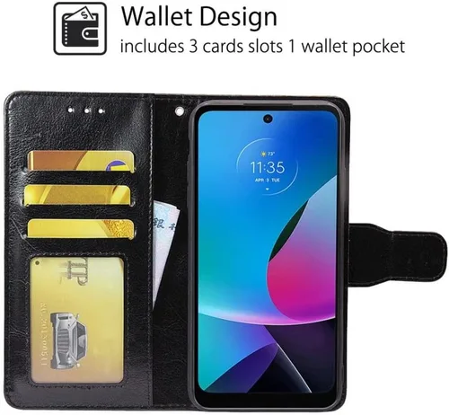Miniatura 7 de Funda tipo cartera compatible con Motorola Moto G Play (2023), de piel sintética, a prueba de golpes, para Motorola Moto G Play (2023), de 6.5 Negro