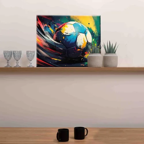 Miniatura 3 de Pintura por números para adultos, fútbol rústico, pintura acrílica de acuarela DIY por números para niños principiantes, pintura abstracta colorida