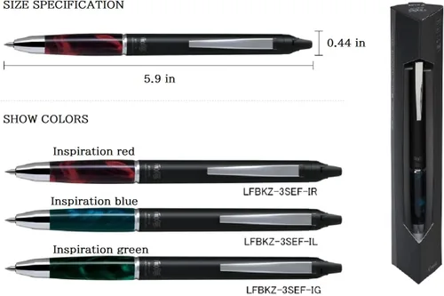Miniatura 2 de Pilot Japan Frixion Ball Knock Zone 0.020 in Inspiración Azul Tinta Negra LFBKZ-3SEF-IL Japón Import con lápiz óptico original bolígrafo táctil