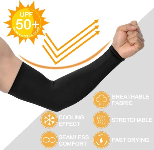 Miniatura 2 de 4 pares de mangas de brazo para hombres y mujeres - para cubrir tatuajes - manga deportiva refrescante para baloncesto, golf, fútbol