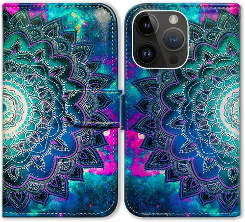 Miniatura 13 de Bcov Funda para iPhone 15 Pro Max, funda de piel con tapa y soporte para tarjeta y soporte para iPhone 15 Pro Max