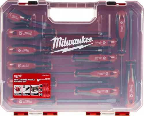 Miniatura 5 de Milwaukee Juego de 12 destornilladores Tri-Lobe 4932472003, rojo