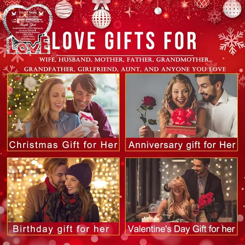 Miniatura 6 de Marco de fotos de cristal con tu propia foto y texto grabado, diseño de amor personalizado en forma de corazón, regalo de mesa, regalos de cristal