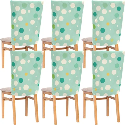 Juego de 6 fundas decorativas para sillas de comedor modernas, redondas, color verde azulado, para decoración del hogar, lavable, para silla de