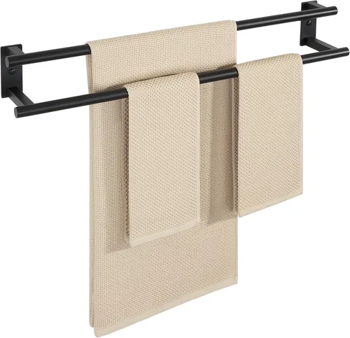 Miniatura 9 de Alise Toallero doble para baño, soporte para toallas de pared de 24 pulgadas, toalleros para baño, colgador de toallas de acero inoxidable SUS304