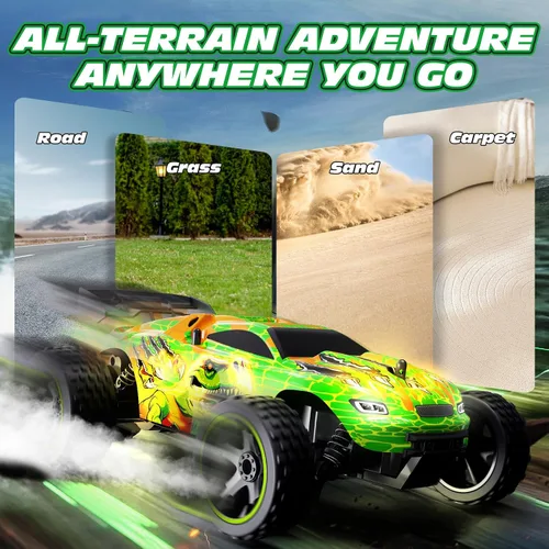 Miniatura 7 de Tecnock Coches RC para Niños, Coche RC 1:18 a Escala 2WD con Carga Fácil USB-C, Coche de Control Remoto 2.4GHz con Luces LED y 50 Minutos de Tiempo