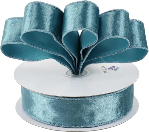 Miniatura 7 de MEEDEE Cinta de terciopelo azul de 1.5 pulgadas, 25 yardas, terciopelo triturado para árbol de Navidad, coronas, lazos