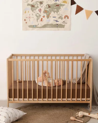 Miniatura 114 de Blissful Diary Sábanas de muselina para cuna para niñas, sábana de bebé de algodón suave bohemio para colchón de cuna estándar de 52 x 28 pulgadas