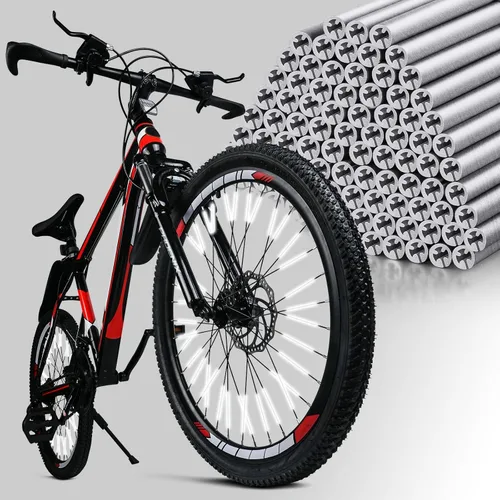 Miniatura 9 de Reflector de radios para bicicleta, reflectores de radios de bicicleta de visibilidad de 360°, clips reflectantes impermeables para bicicletas