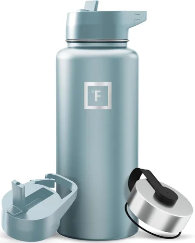 Miniatura 93 de IRON °FLASK Frasco de hidratación para acampar y senderismo con pajilla, botella de agua deportiva de acero inoxidable con aislamiento de boca